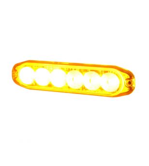 Flitslamp Extra dun 6x1W LED Strobe Xenon Amber