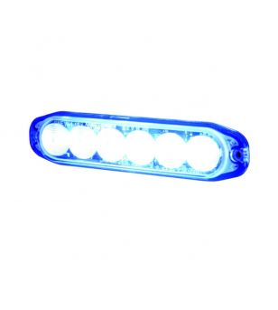 Flitslamp Extra dun 6x1W LED Strobe Xenon Blauw - 500664 - Verlichting - Verstralershop
