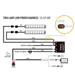 Lazer Wiring kit 2 lamps - Extra long (12V)