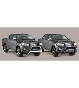 TOYOTA HILUX 16+ Roll Bar on Tonneau Black Coated Inox (3 pipes version)