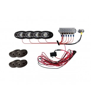Rigid A-Series Rock Light Kit - High Power - Red - 4 Lights - 40021 - Verlichting - Verstralershop