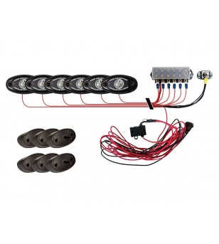 Rigid A-Series Rock Light Kit - High Power - Red - 6 Lights - 40026 - Verlichting - Verstralershop