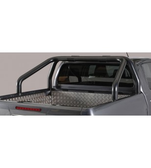 TOYOTA HILUX 16+ Roll Bar on Tonneau Black Coated Inox (2 pipes version)