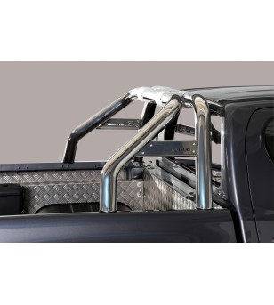 TOYOTA HILUX 16+ Roll Bar Mark on Tonneau Black Coated Inox (2 pipes version)