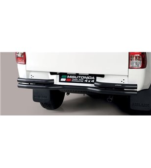 TOYOTA HILUX 19+ Double Bended Rear Protection Black Coated - DBR/410/PL - Rearbar / Rearstep - Verstralershop