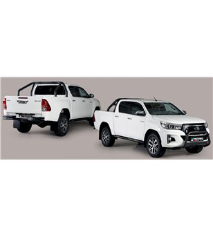TOYOTA HILUX 19+ Roll Bar Mark on Tonneau Black Coated Inox (2 pipes version)